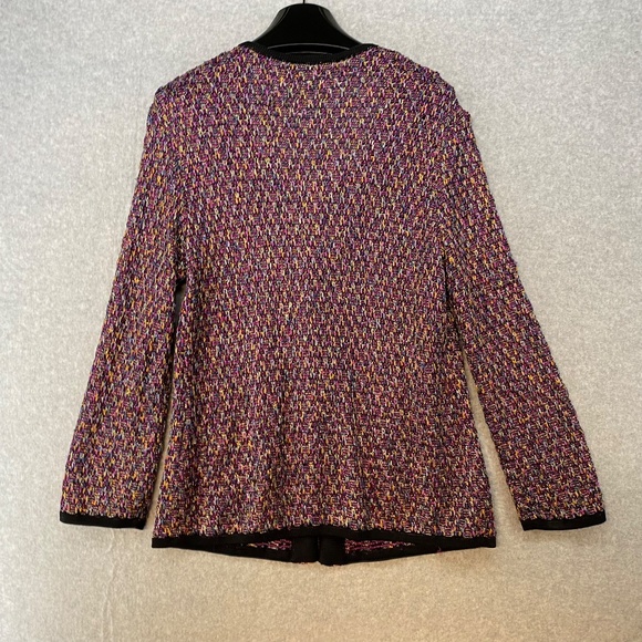 St John Pink Multicolor Cardigan 36" Bust • Metallic Accent • Very Pretty! - Picture 5 of 6